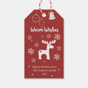 Warm Wishes Christmas Holiday Gift Tags