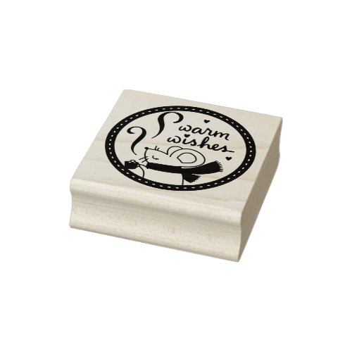 Warm Wishes Christmas Rubber Stamp