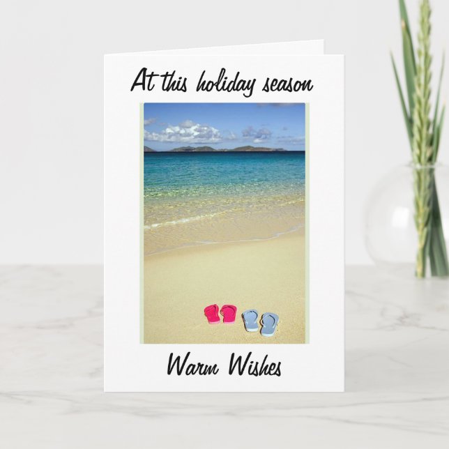 WARM WISHES CHRISTMAS/SUNNY NEW YEAR WISHES TO YOU HOLIDAY CARD (Front)