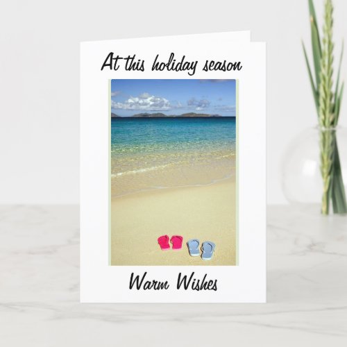 WARM WISHES CHRISTMASSUNNY NEW YEAR WISHES TO YOU HOLIDAY CARD