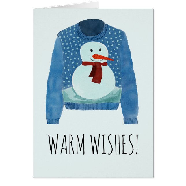 Warm Wishes Christmas Sweater Cards (Front)