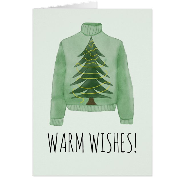 Warm Wishes Christmas Sweater Cards (Front)