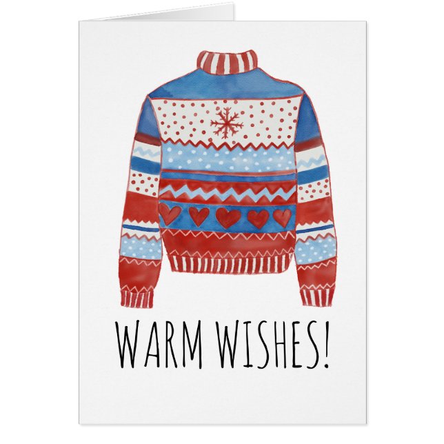 Warm Wishes Christmas Sweater Cards (Front)