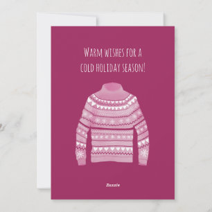 Warm Wishes Christmas sweater Holiday Card