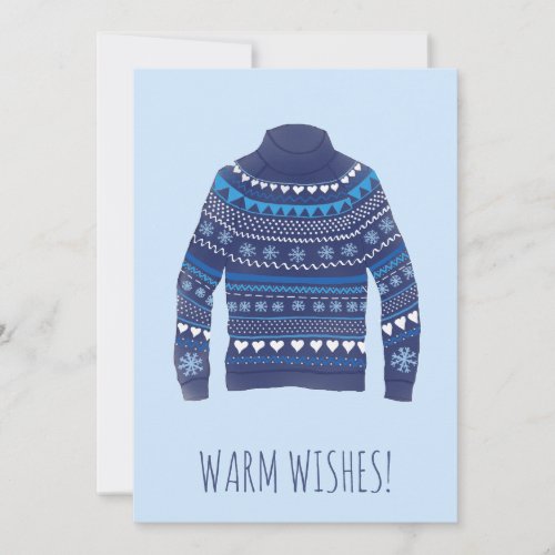 Warm Wishes Christmas sweater Holiday Card