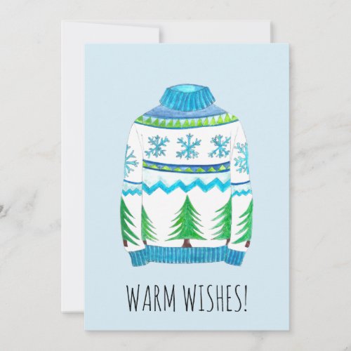 Warm Wishes Christmas sweater Holiday Card