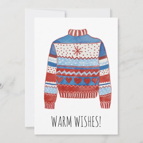 Warm Wishes Christmas sweater Holiday Card