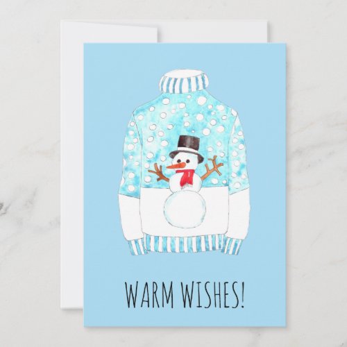 Warm Wishes Christmas sweater Holiday Card