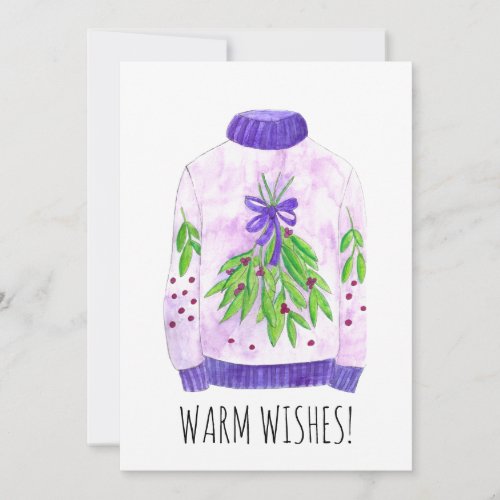 Warm Wishes Christmas sweater Holiday Card