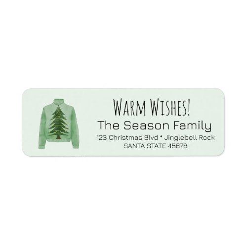 Warm Wishes Christmas Sweater Label