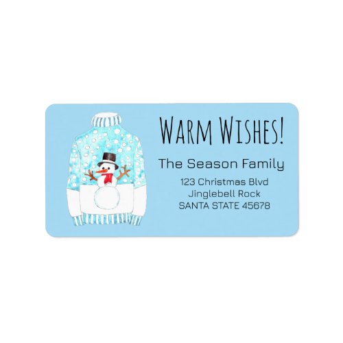 Warm Wishes Christmas Sweater Label