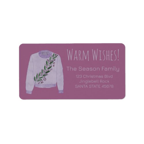 Warm Wishes Christmas Sweater Label