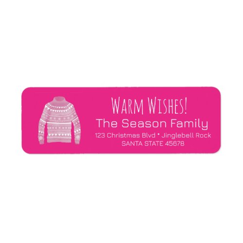 Warm Wishes Christmas Sweater Label