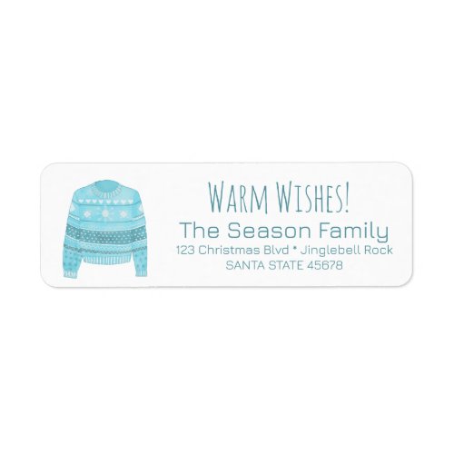 Warm Wishes Christmas Sweater Label