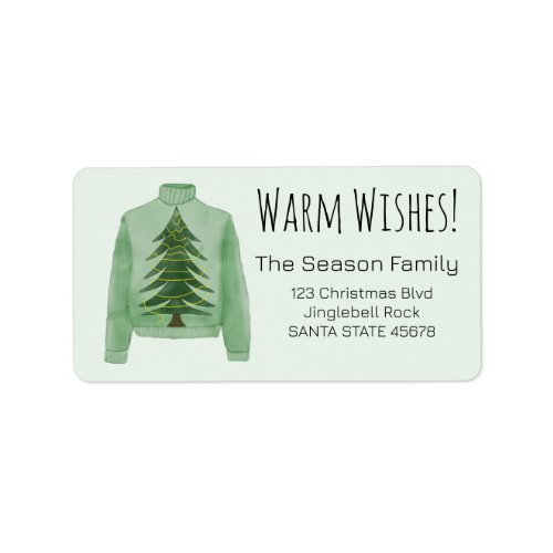 Warm Wishes Christmas Sweater Label