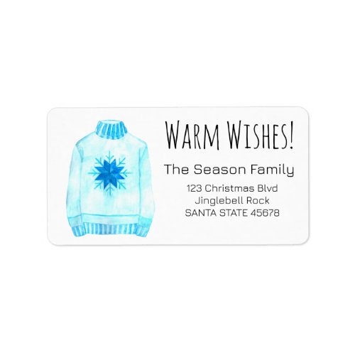 Warm Wishes Christmas Sweater Label