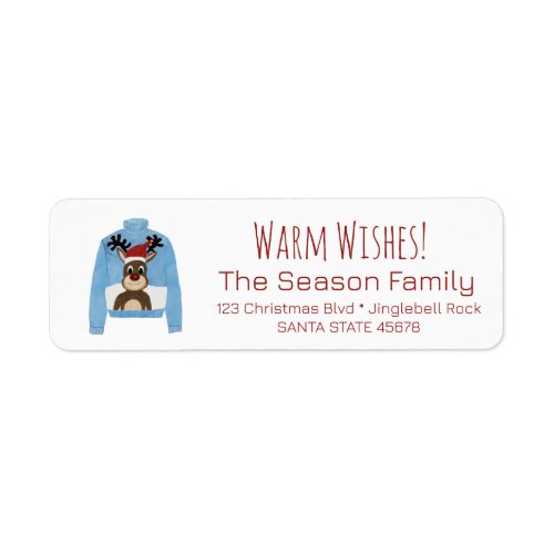 Warm Wishes Christmas Sweater Label