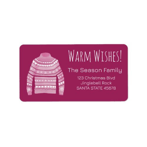 Warm Wishes Christmas Sweater Label