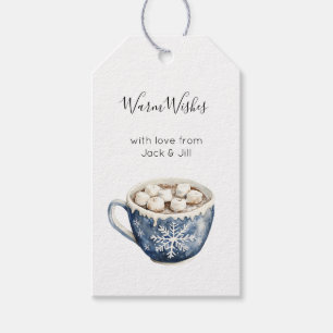 Warm Wishes Cocoa Marshmallow Snowflakes Christmas Gift Tags