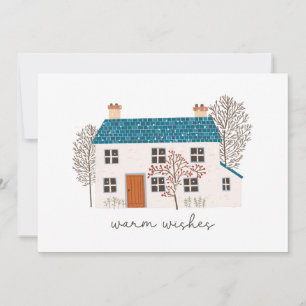 Warm Wishes Cozy Christmas Home Holiday Card