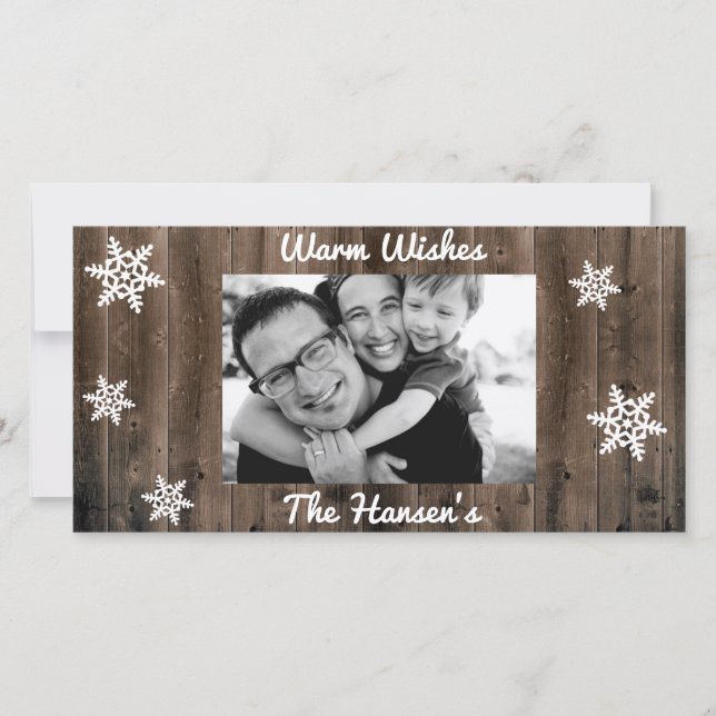 Warm Wishes Customizable Christmas Holiday Card (Front)