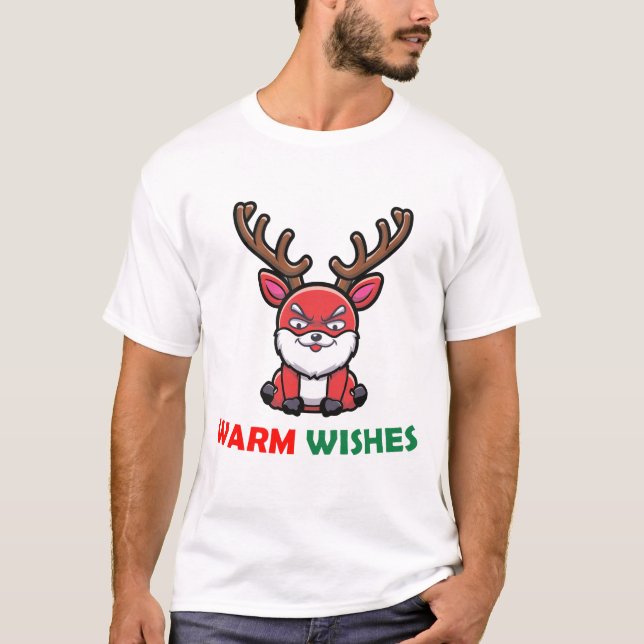 Warm Wishes Cute Deer T-Shirt (Front)