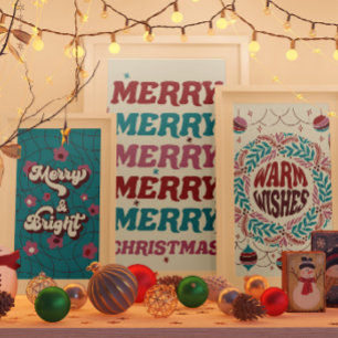 Warm Wishes Elegant Vintage Christmas Whimsy Poster