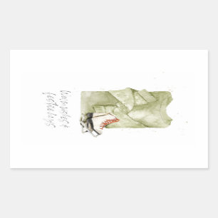 Warm Wishes & Festive Hugs Watercolor Rectangular Sticker