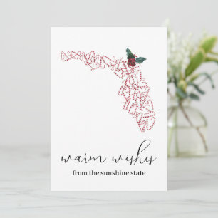 Warm Wishes Florida Holiday Photo Christmas Card