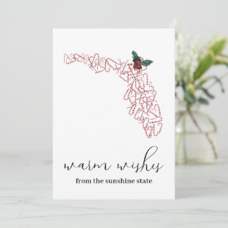 Warm Wishes Florida Photo Christmas Card