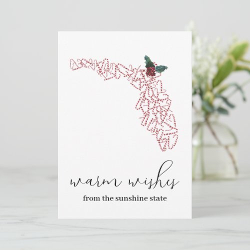 Warm Wishes Florida Photo Christmas Card