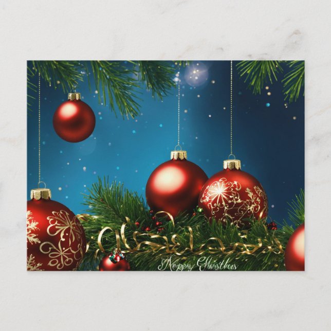 "Warm Wishes for a Merry Christmas and a Joyful Ne Postcard (Front)