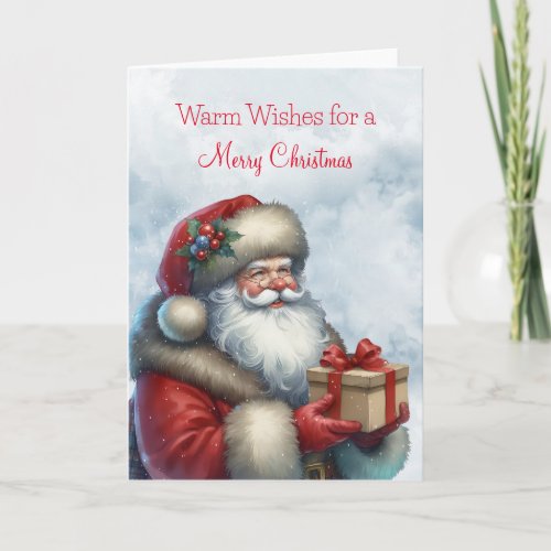 Warm Wishes for a Merry Christmas Blank Holiday  Card