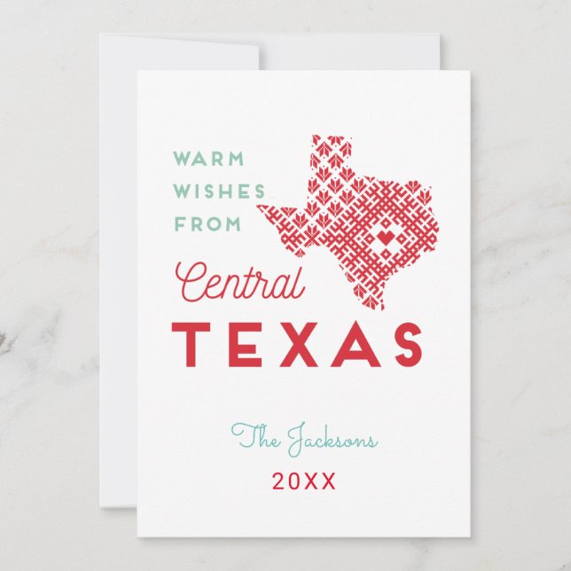 Warm Wishes from Central of Texas Card (Front)