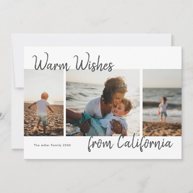 Warm wishes from location multi photo collage Card (Front)