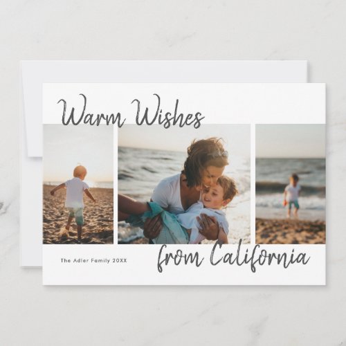 Warm wishes from location multi photo collage Card