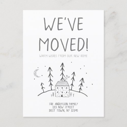 Warm Wishes from Our New Cozy Home Weve Moved Announcement Postcard