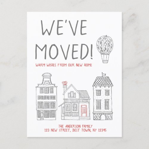 Warm Wishes from Our New Home Weve Moved Announcement Postcard