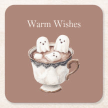 Warm Wishes Ghost Marshmallows Cocoa Christmas