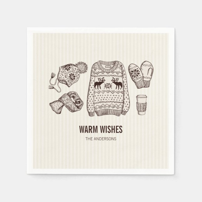 Warm Wishes Holiday Essentials Paper Napkin (Front)