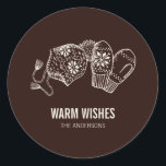 Warm Wishes Holiday Essentials Sticker<br><div class="desc">Personalize the custom text above. You can find additional coordinating items in our "Winter Holiday Essentials" collection.</div>