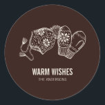 Warm Wishes Holiday Essentials Sticker<br><div class="desc">Personalize the custom text above. You can find additional coordinating items in our "Winter Holiday Essentials" collection.</div>