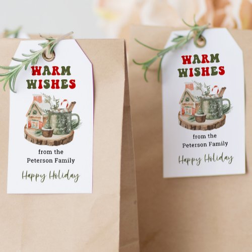 Warm Wishes Holiday Gift Tag Christmas Treat Tags