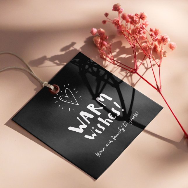 Warm Wishes Holiday Gift Tag Custom Family Photo (Creator Uploaded)