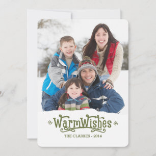 Warm Wishes Holiday Photo Card