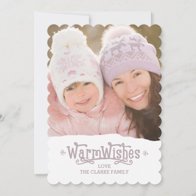 Warm Wishes | Holiday Photo Card (Front)
