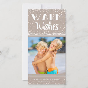 Warm Wishes Holiday Photo Card / Beige