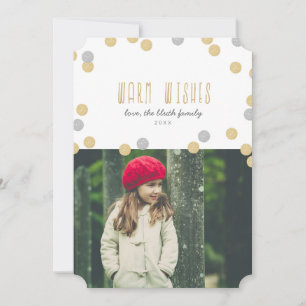 Warm Wishes Holiday Photo Flat Card