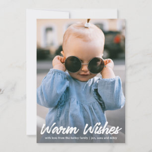 Warm Wishes, Holiday Vertical Photo Card