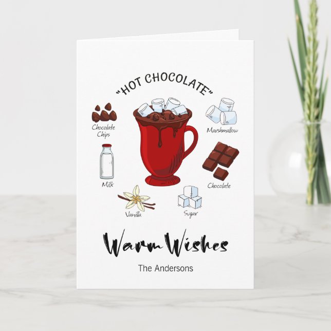 Warm Wishes Hot Chocolate Holiday Card (Front)